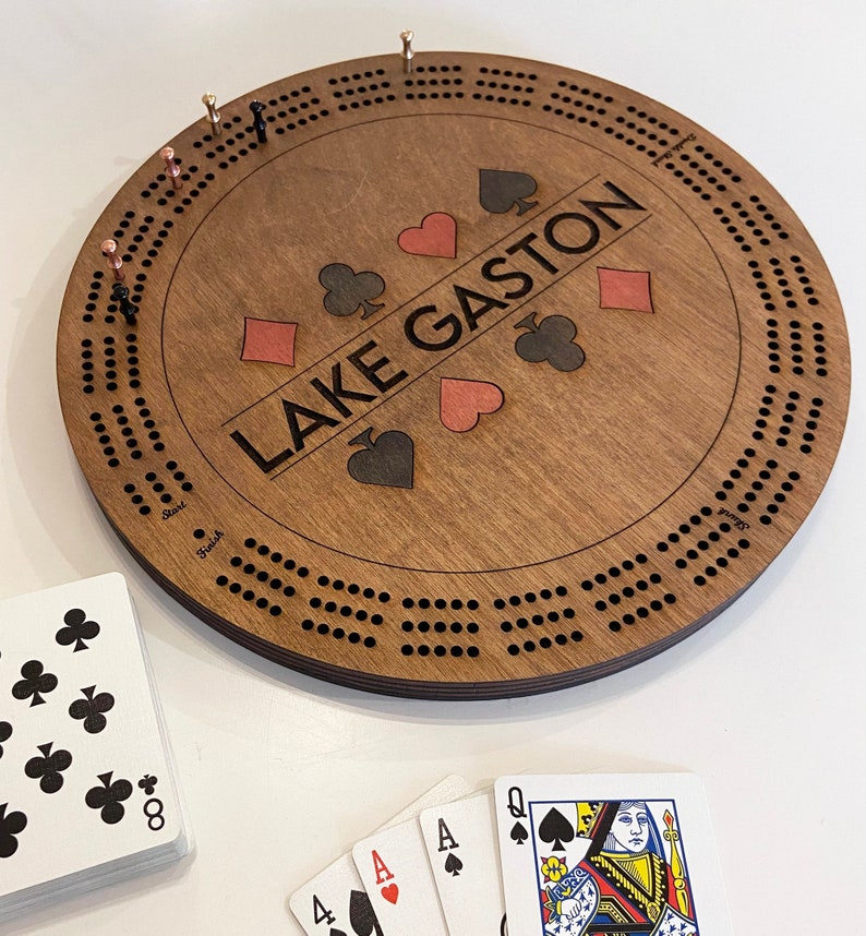 Cribbage Board Cut File Round Cribbage Board Three Track Etsy