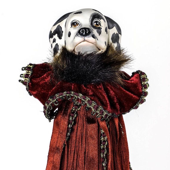 holiday dress up dog statue Outdoor Lit Festive Pup Life-Size Dog