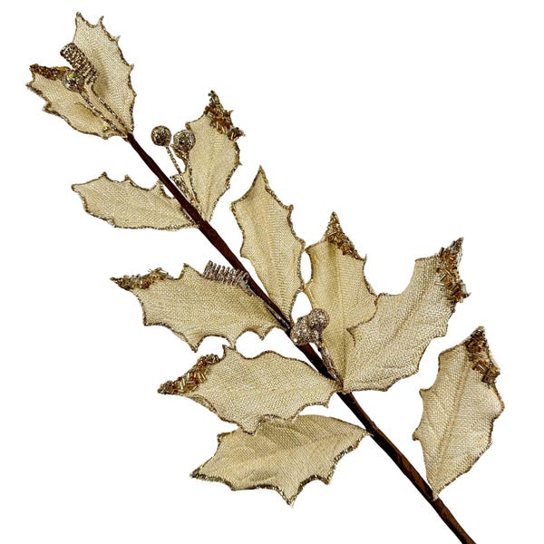 33"Blätter Spray | Gold Glitter Weihnachtsschmuck | Weihnachtsdekoration für Kränze, Bäume und Gestecke