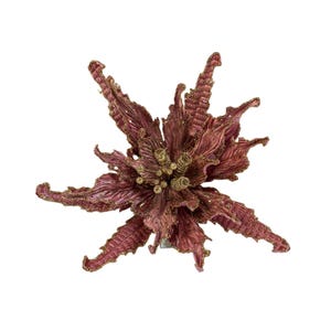 15&quot; Diamond Poinsettia Pick | Glitter Holiday Flower Pick | Elegant Christmas Decor Stem
