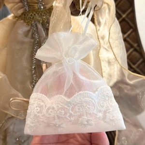 Sacchetto per bomboniere TXV Mart, sacchetto in organza con coulisse, regalo per addio al nubilato / elegante sacchetto in organza con coulisse in perle / 10 sacchetti