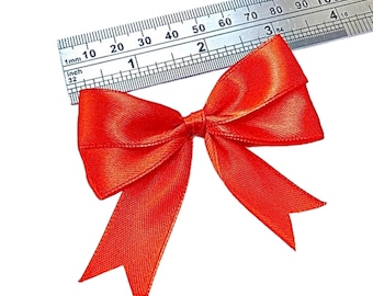 Satin Bow | Red Fabric Ribbon Bow | Decorative Craft Bow for DIY, Gifts, Scrapbooking