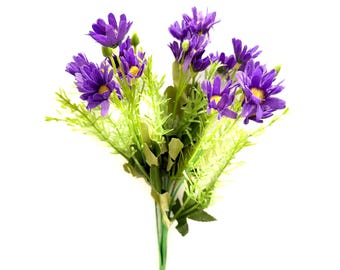 Gänseblümchenbund | Künstlicher Wildblumenstengel | Seidenblumen für Blumensträuße, Kränze oder Gestecke