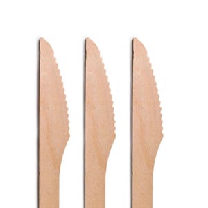 Wooden Knives Disposable, 100pcs,  6in Biodegradable Knives, Compostable Knives, Wooden Cutlery, Wooden Knife