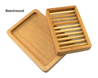 TXV Mart Wooden Beechwood Soap Dish, Soap Holder, Soap Saver for Bathroom, Shower Kitchen, Sink, Countertop