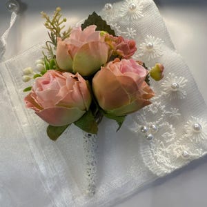 Blush Pink Rose Boutonniere – Handmade Silk Floral Pin for Groom, Wedding, Prom or Special Occasions