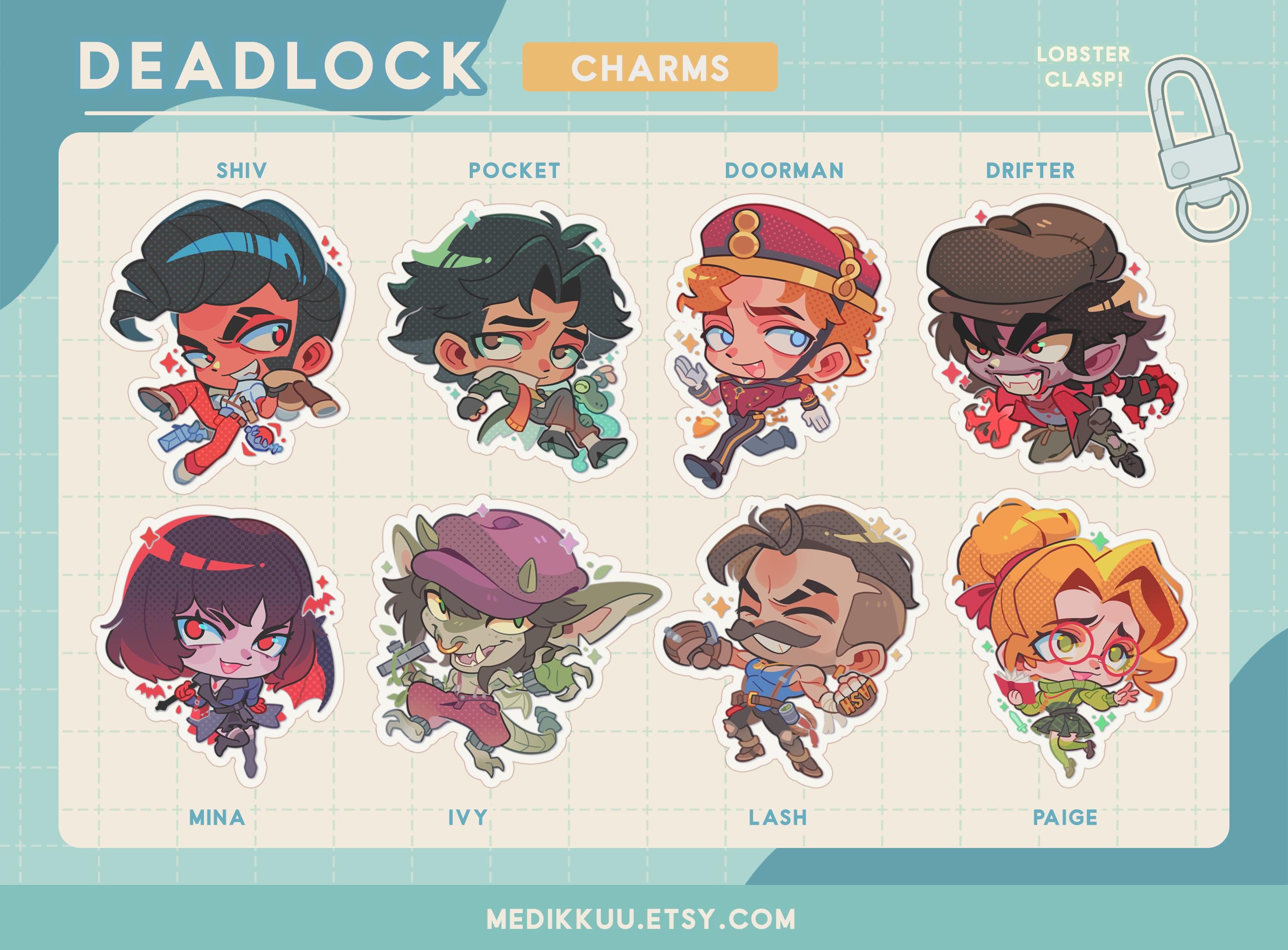 Deadlock Charms Keychains | Shiv Pocket Doorman Drifter Mina Ivy