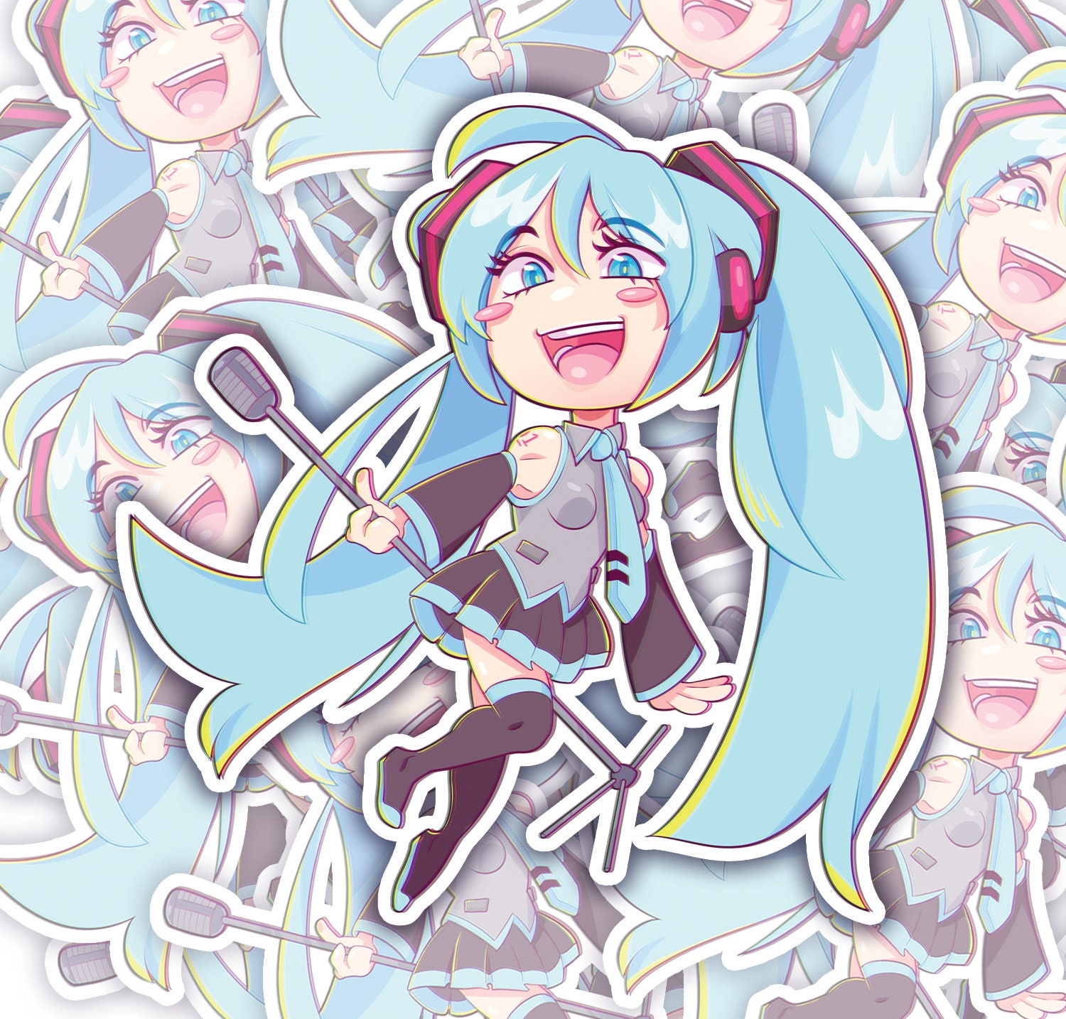 Hatsune Miku Holographic Sticker 3 Etsy