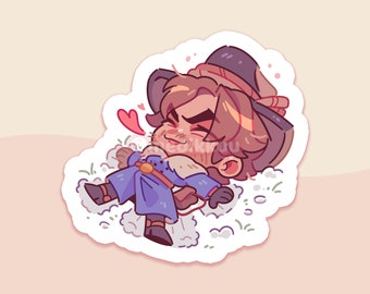 Gunslinger Snow Angel Sticker (3" sticker) | cowboy, western