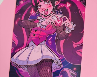 Glanzende Draculaura-print: Ghoul School Monster Girl Art (5 x 7)