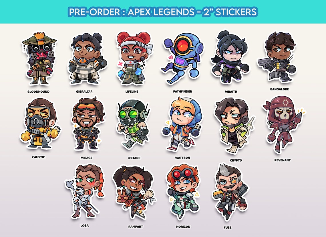 Apex Legends 2 Stickers bloodhound gibraltar lifeline | Etsy