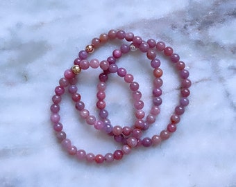 Ruby single band - Natural Ruby crystal bracelet