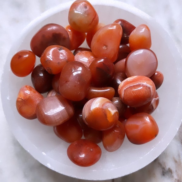 Tumbled Carnelian - natural carnelian - select how many stones you want