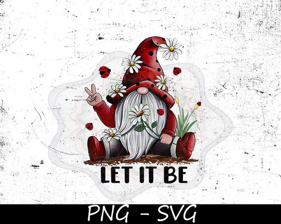 Download Hippie Gnome Let It Be Peace Hand Sign White Daisy Flower Etsy