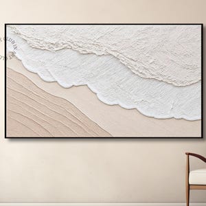 Ocean Waves Painting on Canvas 3D Textured Wall Art Abstract Ocean Painting Hand-Painted Ocean Seascape Wall Art Modern Coastal Wall Art