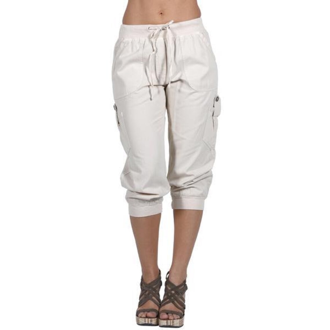 Women's IDI Cargo Capri Pant Soft 12082 Black 100 Cotton Etsy