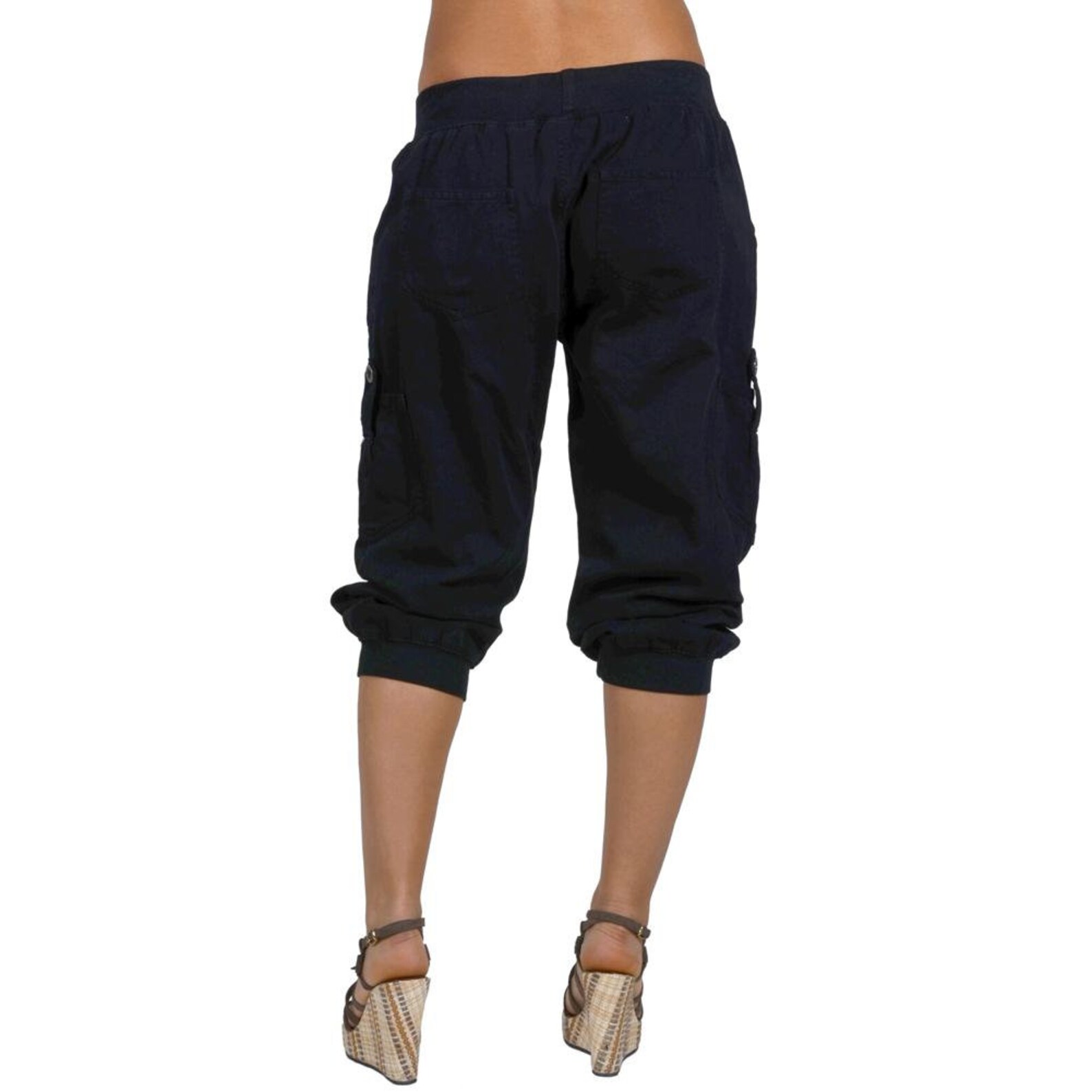 Women's IDI Cargo Capri Pant Soft 12082 Black 100 Cotton Etsy