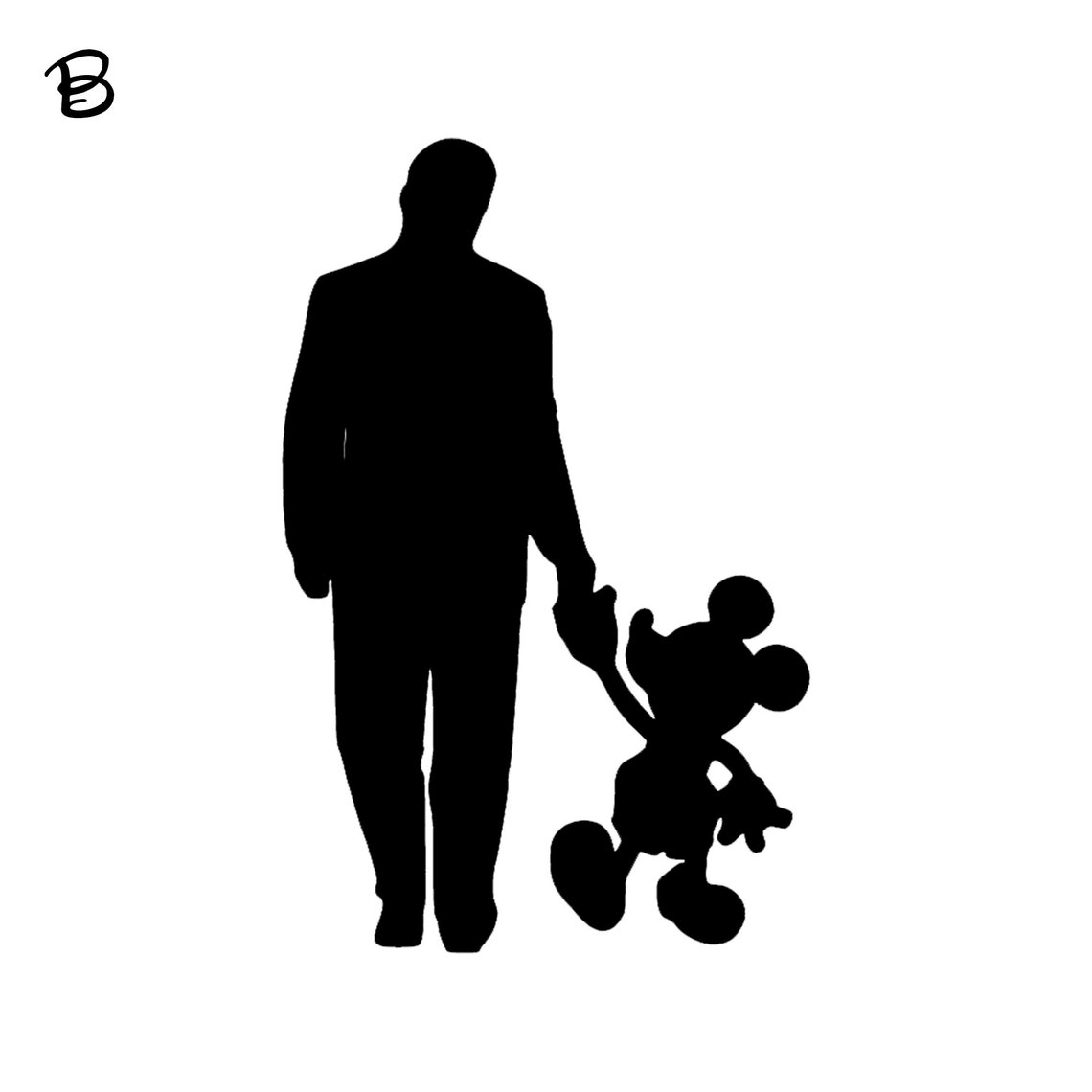 Walt and Mickey Decal Walt and Mickey Silhouette Vinyl Etsy