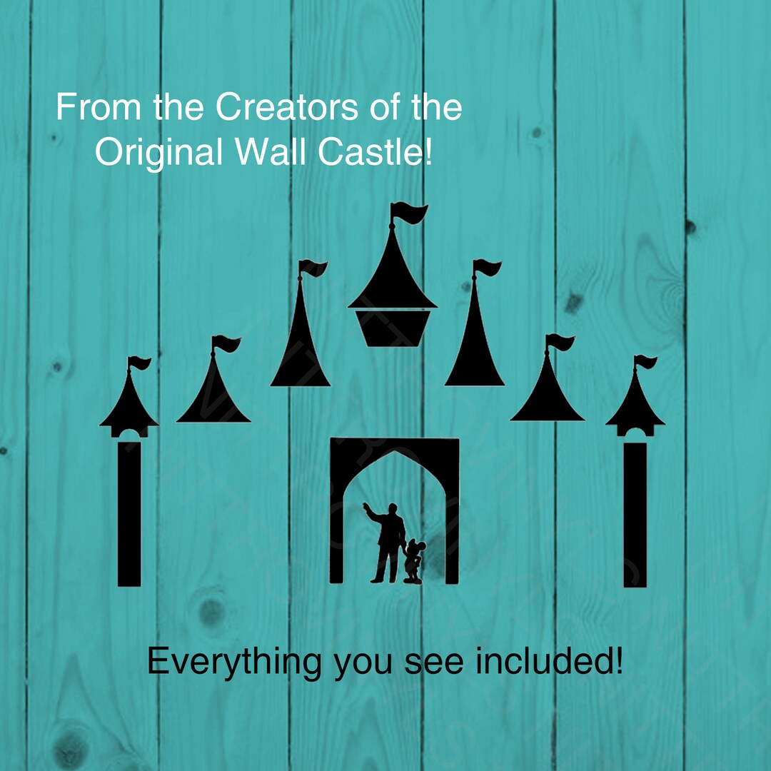 Disney Castle Wall New Design Decal With Side Towers Fireworks Disney