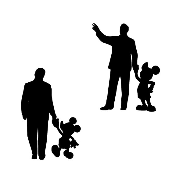 Walt and Mickey Decal | Walt and Mickey Silhouette Vinyl | Walt Disney and Mickey Mouse Sticker | Walt Disney walking with Mickey Mouse