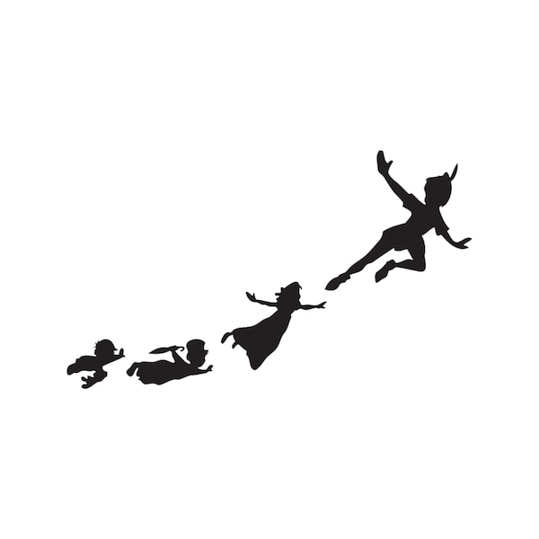 Peter Pan Flight Decal | Peter Pan Sticker | Peter Pan Wendy John Michael Tinkerbell Flying Decal | Disney Peter Pan Flying