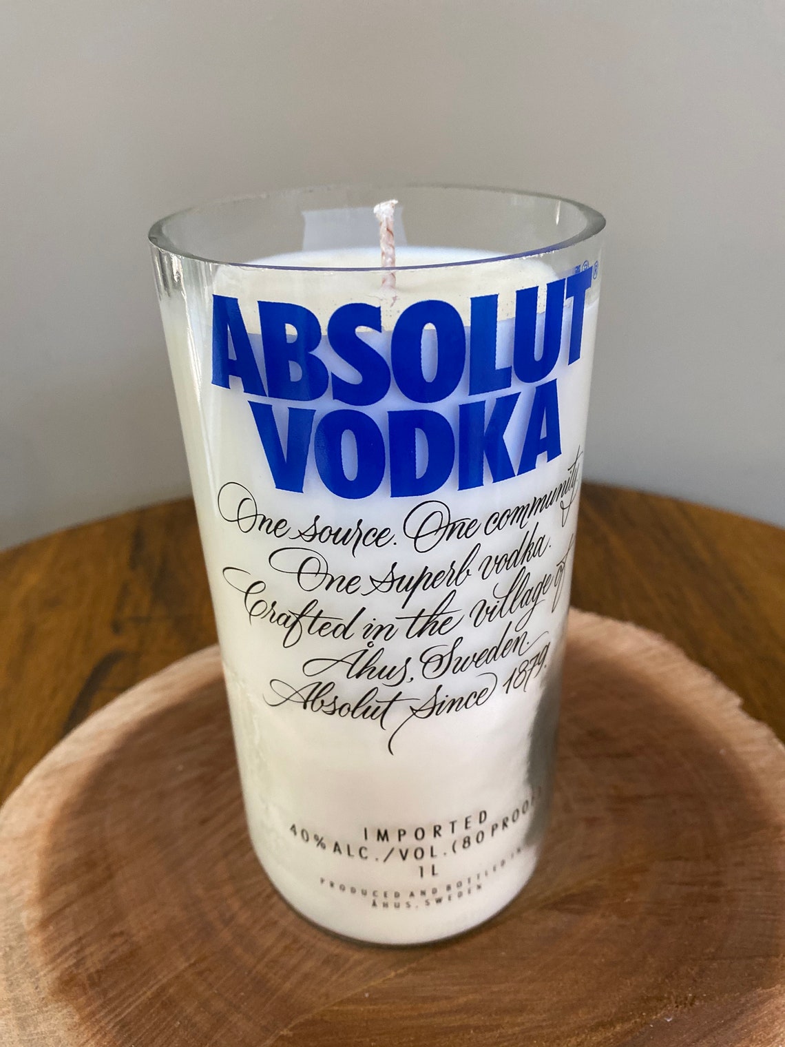 Absolute Vodka Candle Bottle 100 Soy Best Man Gift Recycled Etsy