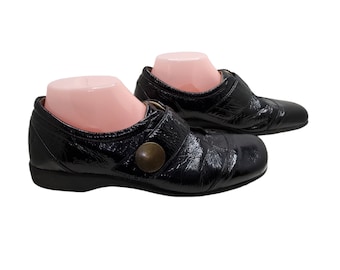 Chaussures confort européennes Kathrin en cuir verni noir Josef Seibel des années 2000 pour femmes, pointures US 10 millions, 41 EUR, occasion