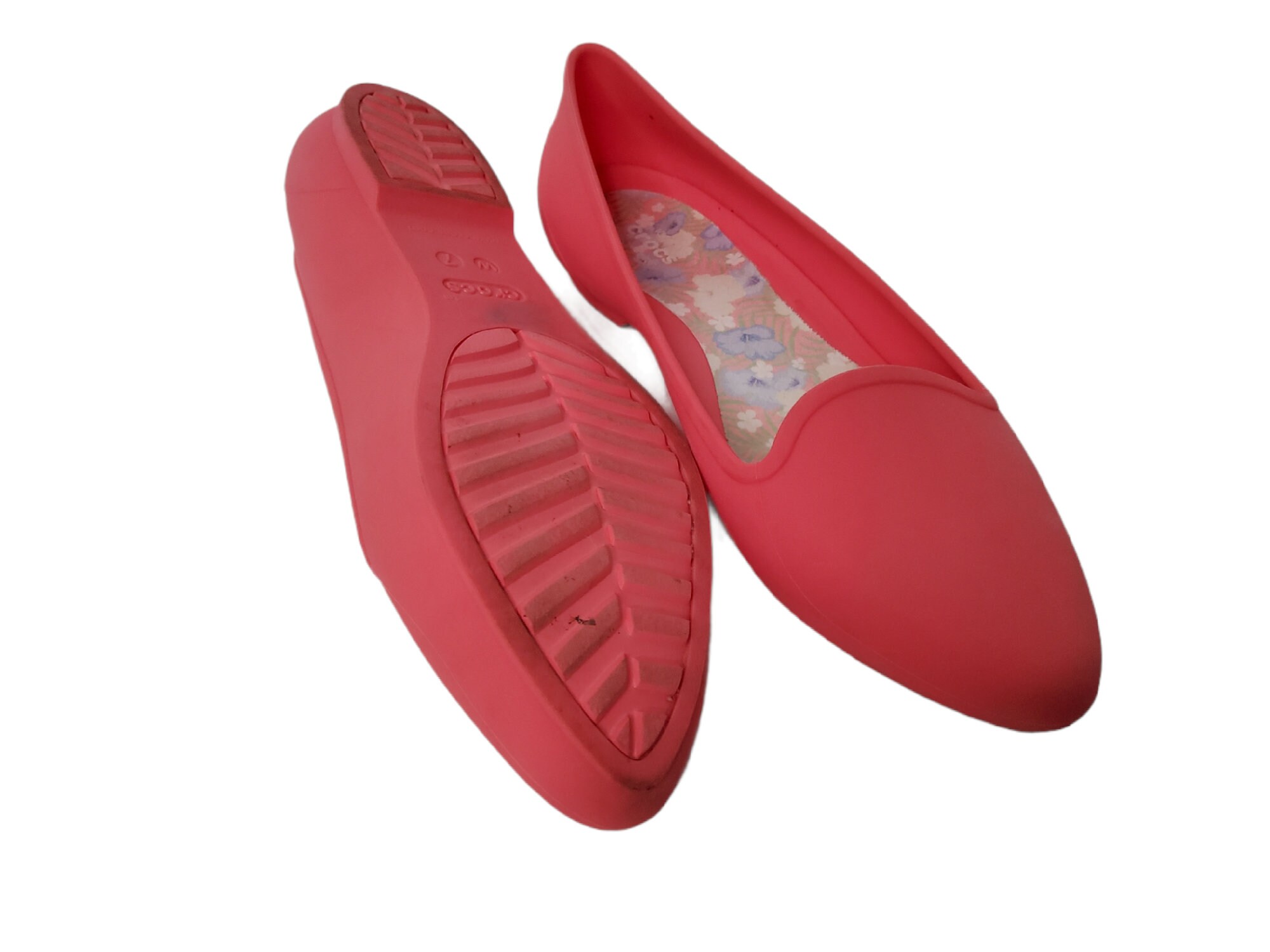 Womens Crocs Iconic Comfort Peach Color Slip On Flats. Size 7W Etsy