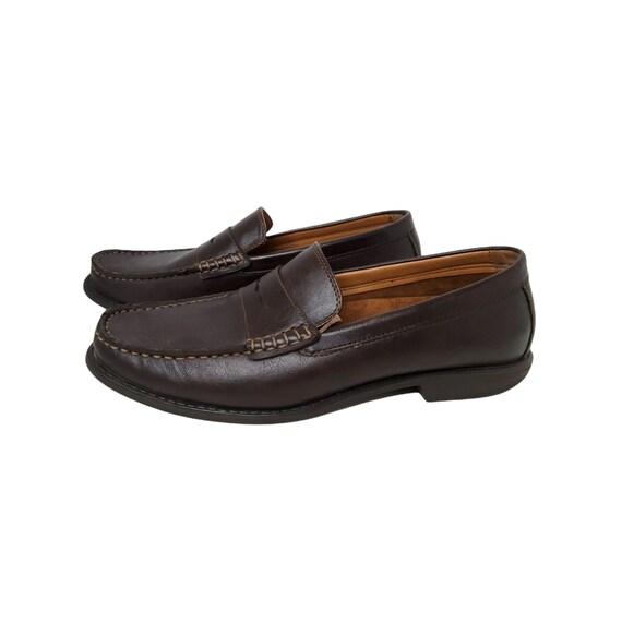 2000 s IZOD Men s Edmund Chocolate Brown Leather Slip on Penny