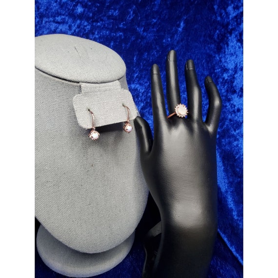 vintage copper luminescent quartz inset earrings … - image 5