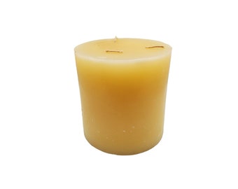 large handmade 3 wick pillar candle neutral scent