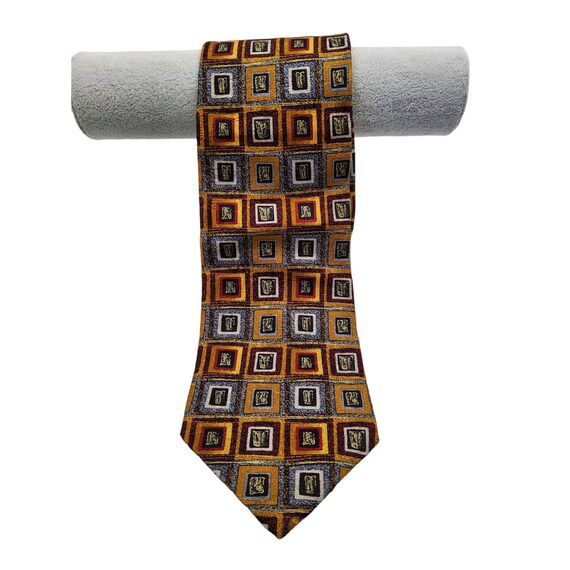 vintage mens italian made allegro 100% silk tie - image 1