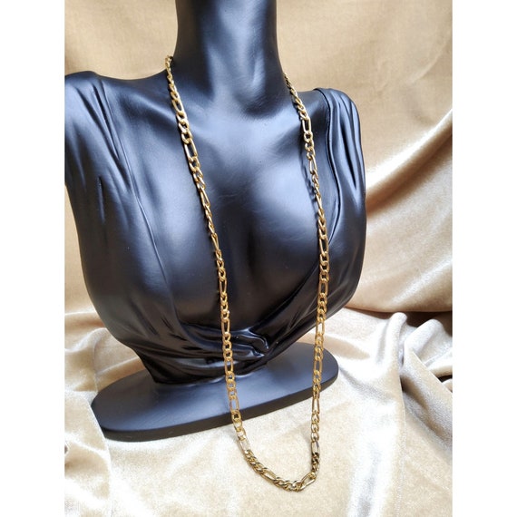 vintage gold tone chain link design 11.5" necklace - image 2