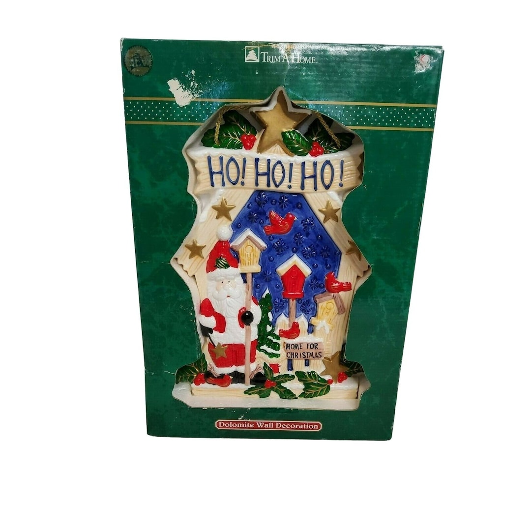 Vintage Trim A Home Christmas Ceramic HO HO HO Exterior/interior Wall