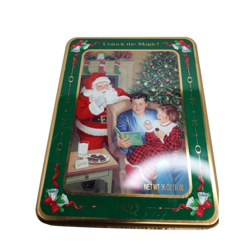 Vintage 1993 Unlock the Magic Oreo Christmas Tin image 2