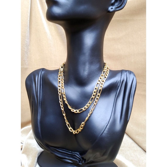 vintage gold tone chain link design 11.5" necklace - image 5