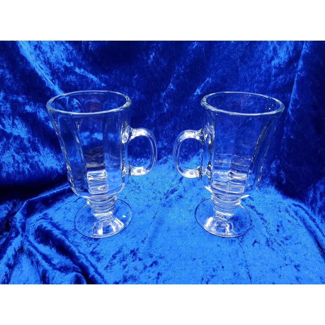 Vintage Set of 2 Libbey Milan Irish Coffee Hot/cold Footed Mugs. Etsy