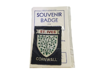 Vintage 1970's England St.Ives Cornwall Travel Souvenir Embroidered Sew/Self Adhesive Cloth Badge / Patch