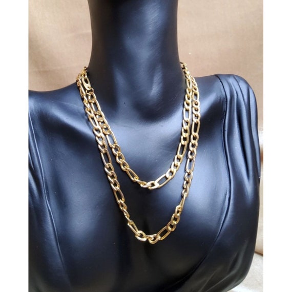 vintage gold tone chain link design 11.5" necklace - image 3