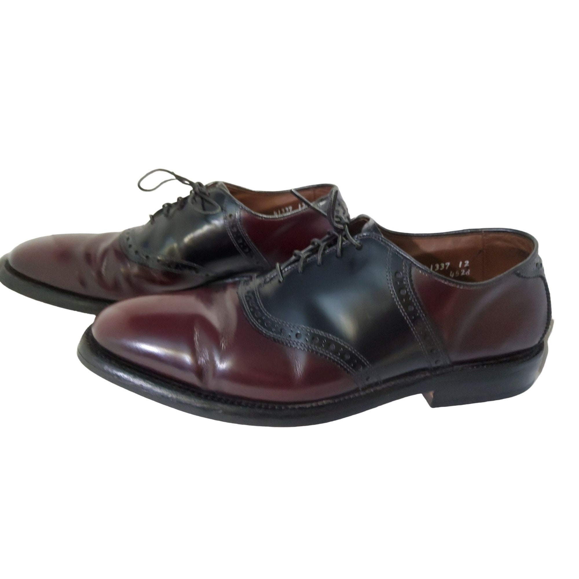 Allen Edmonds Mens Leather Black and Mohagany Oxford Lace up Dress Shoes. Etsy Ireland
