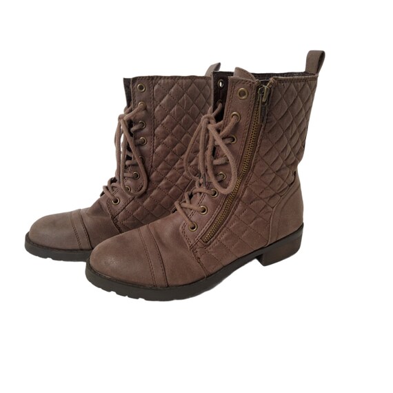 Womens Mossimo Brown Lace up Quilted 