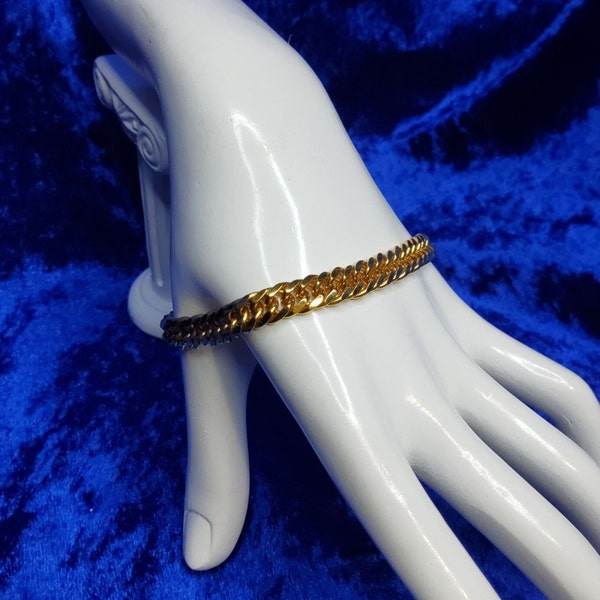 Vintage Napier Goldtone Chain Link Bracelet, 7.5" long