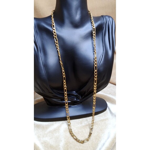 vintage gold tone chain link design 11.5" necklace - image 1