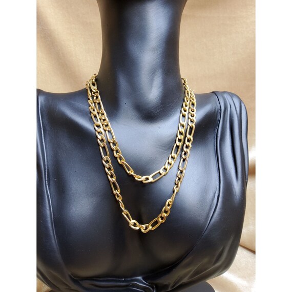 vintage gold tone chain link design 11.5" necklace - image 6