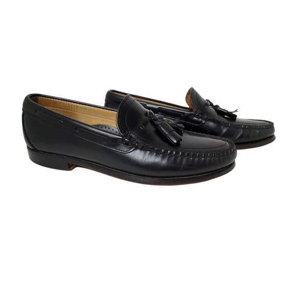 Mens Sebago Slide on Black Leather Loafers. Size 8.5D