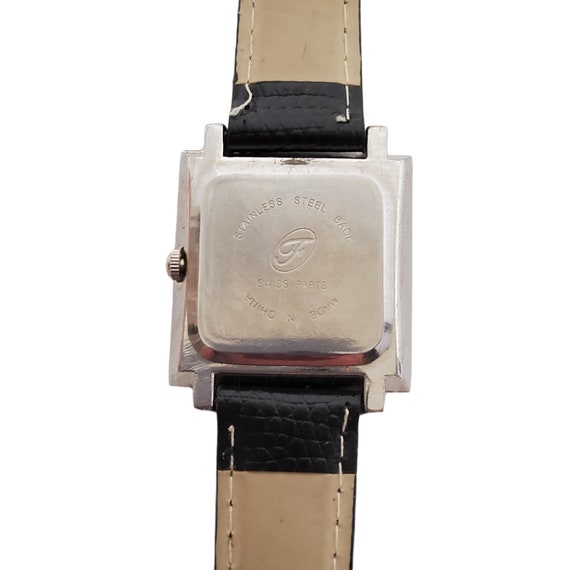 Reloj de cuarzo Fondini piezas suizas reloj unisex parte trasera de acero inoxidable banda negra NWOT Etsy Espana