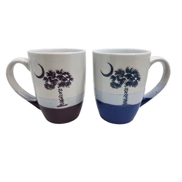 vintage 1990s south carolina palmetto and crescent moon coffee cups