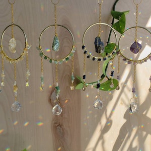 Boho Crystal Dreamcatcher Suncatcher – Rainbow Maker Window Decor, Unique June Birthday or Graduation Gift, Handmade Spring Accent
