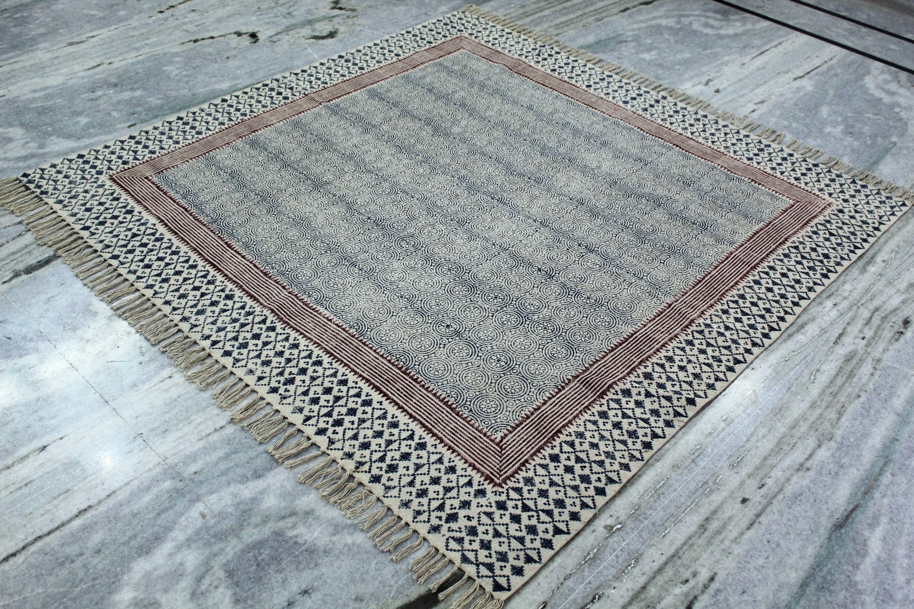 8x8 Square Rug 8x8 Rug Handmade RugIndian Rug Block Print Etsy