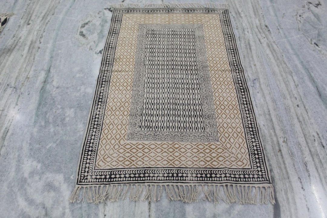 4x12 Runner Rug, Hand Block Print Rug , Outdoor / Indoor/ Stairs ...
